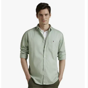 pinkmint mens cotton blend regular fit long sleeve button down white shirt for men collared casual formal solid shirt